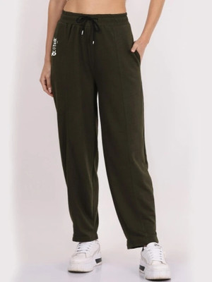 CLOTHINK India Solid Women Green Track Pants