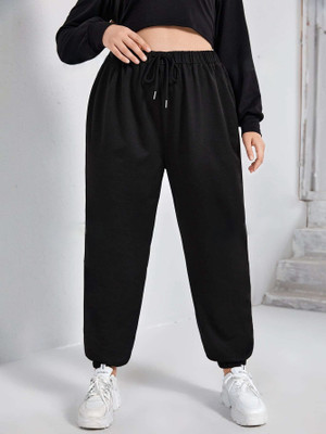 Dockstreet Solid Women Black Track Pants
