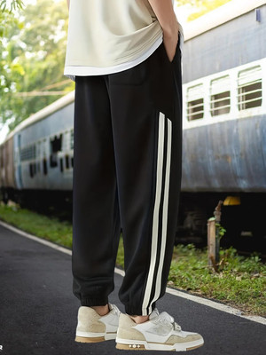 Style Sizzle Solid Men Black Track Pants