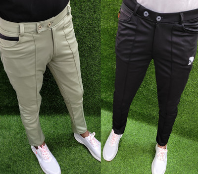 Eetma Solid Men Black, Green Track Pants