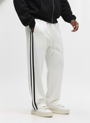 Dockstreet Solid Men White Track Pants