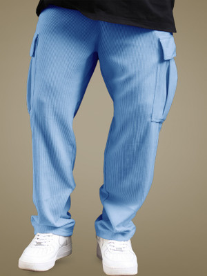 EyeBogler Solid Men Light Blue Track Pants