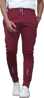 AARADH Solid Men Maroon Track Pants