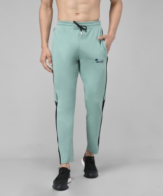 Veltick Solid Men Green Track Pants