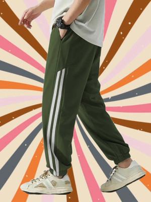 THE SARTHI FASHION TREND Self Design Men Dark Green Track Pants