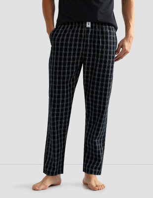 U.S. POLO ASSN. Checkered Men Black Track Pants
