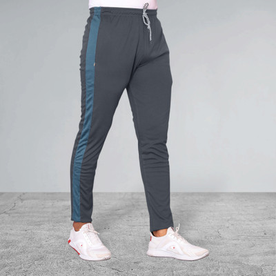 Covetvolo Designer Solid Men Grey Track Pants