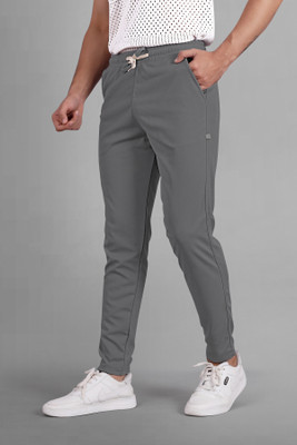 Septem Solid Men Grey Track Pants