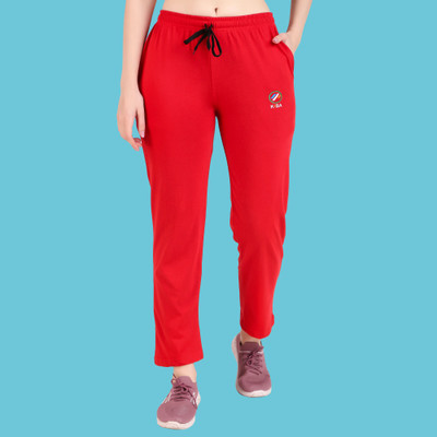 Priyansh Enterprises Solid Women Red Track Pants
