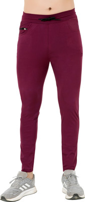 NAVRISE Self Design Men Maroon Track Pants