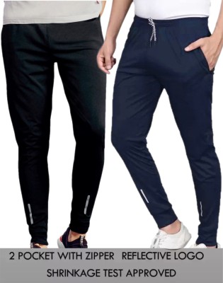 Selvia Solid Men Black, Dark Blue Track Pants