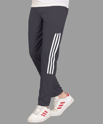 Cronix Striped Men Grey Track Pants