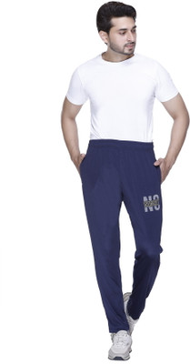 A and Y Printed Men Blue Track Pants