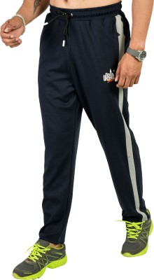 Urban Street Striped Men Dark Blue Track Pants