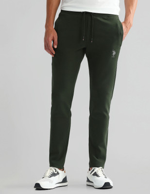 U.S. POLO ASSN. Solid Men Green Track Pants