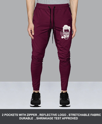 AVOLT Printed Men Maroon Track Pants