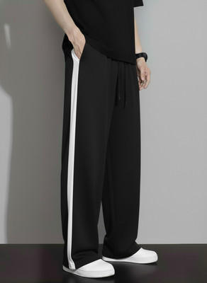 Dockstreet Striped Men Black Track Pants