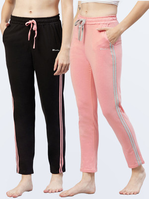 BLINKIN Striped Women Black, Pink Track Pants