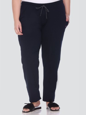 CUPID Solid Women Dark Blue Track Pants