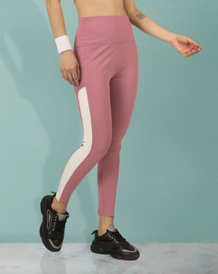 BEYOGINI Solid, Striped Women Pink Track Pants