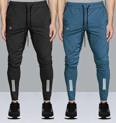 Z-DEVIL Striped Men Blue, Black Track Pants