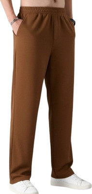 jovail Solid Men Brown Track Pants