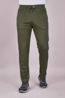 Kaido Solid Men Green Track Pants