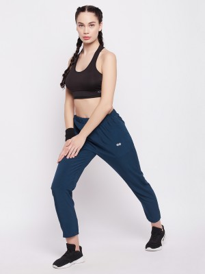 Clovia Solid Women Blue Track Pants