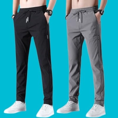 seri choice Solid Men Grey, Black Track Pants