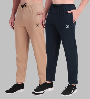GAA Solid Men Beige, Dark Blue Track Pants