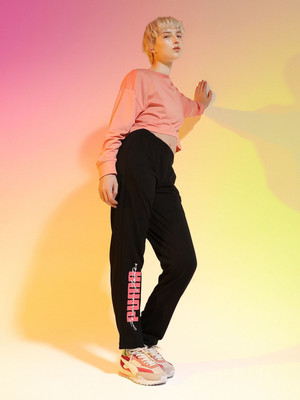 PUMA WMN Graphic Pant IV Graphic Print Women Black Track Pants