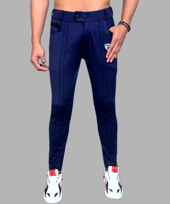 PS Traders Solid Men Dark Blue Track Pants