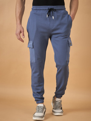 Club York Solid Men Blue Track Pants