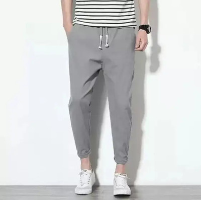SHMARRT Solid Men Grey Track Pants