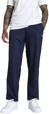 PUMA Solid Men Dark Blue Track Pants