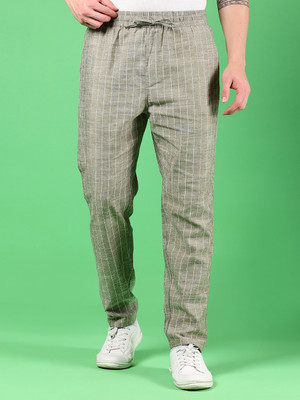 V-MART Striped Men Green Track Pants
