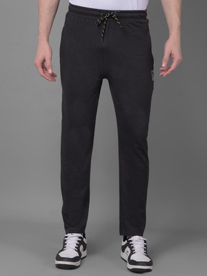 Dollar Solid Men Black Track Pants