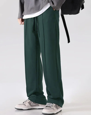 EyeBogler Solid Men Dark Green Track Pants