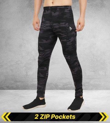 DIHOX Animal Print Men Grey, Black Track Pants