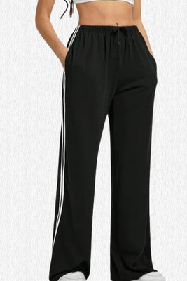 GORIYA Solid Women Black Track Pants