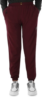 PILSA Solid Men Maroon Track Pants