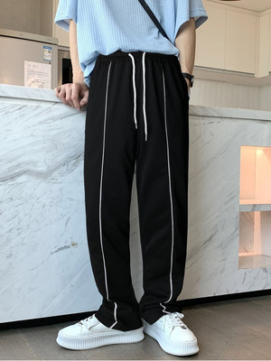 LOTHRIC Self Design Men Black Track Pants