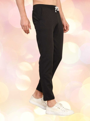 FABLOID Solid Men Black Track Pants