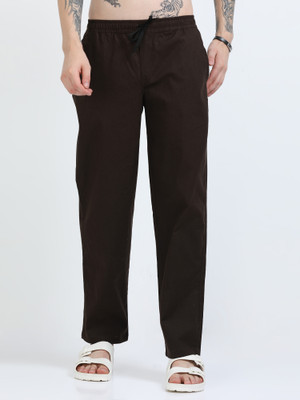 U.S. Pitchers Solid Men Brown Track Pants