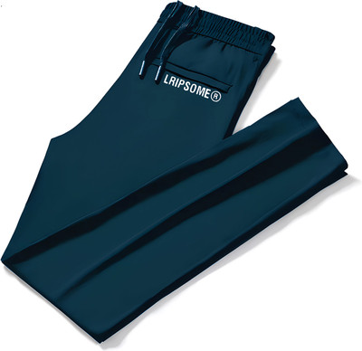 Lripsome Solid Men Blue Track Pants