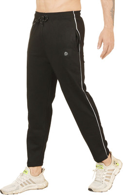 Ikon Solid Men Black Track Pants