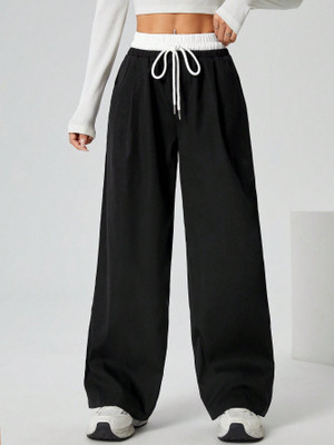 Dockstreet Solid Women Black Track Pants
