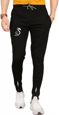 soniazeed Printed Men Black Track Pants