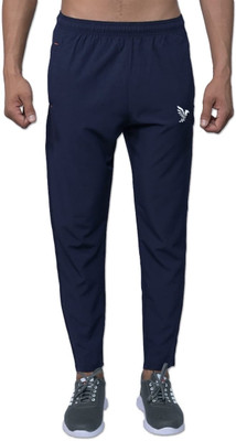PS COLLECTION Solid Men Dark Blue Track Pants
