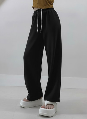 Dockstreet Solid Women Black Track Pants